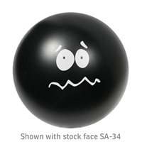 Black Imprinted Emoticon Stress Ball