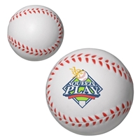 White Branded Custom Baseball Stress Ball