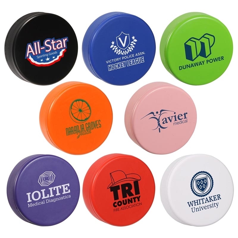 Promotional Hockey Puck Stress Ball with Custom Logo