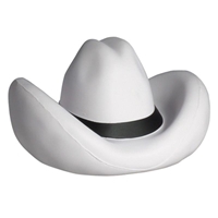 White Imprinted Cowboy Hat Stress Ball
