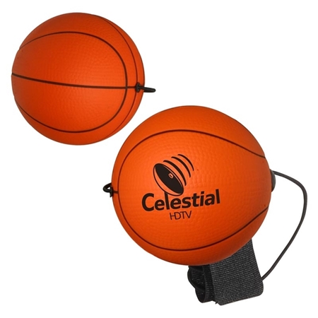 Custom printed Basketball Yo-Yo Bungee Stress Ball