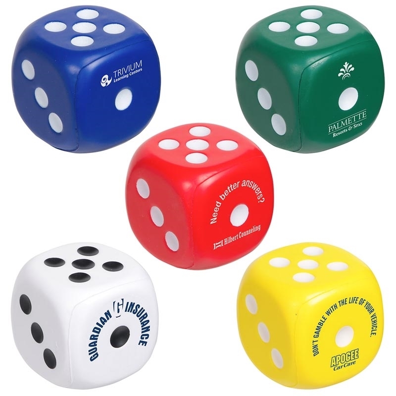 Customized Dice Stress Ball with Printed Logo