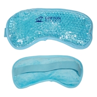 Custom Printed Plush Eye Mask with Aqua Pearls