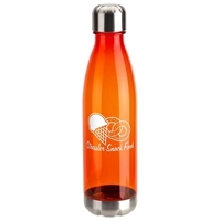 Orange Tritan Bottle with Stainless Base and Cap