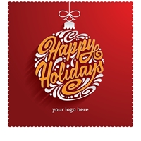Happy Holidays Snowy Holiday Microfiber Cloth Card