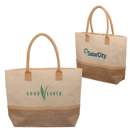 Picture of Laminated Jute & Canvas Tote