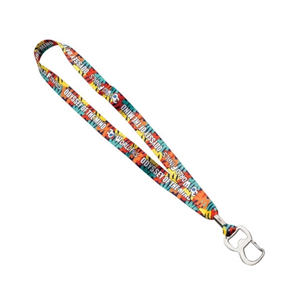 Picture of 3/4" Lanyard with Metal Crimp and Metal Bottle Opener