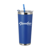 Promotional Matte Blue 20oz Stainless Steel Straw Bottle