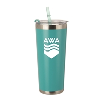 Custom Printed Teal 20oz Stainless Steel Straw Bottle