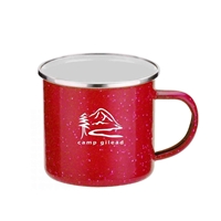 Custom Imprinted 16 oz. Red Iron & Stainless Steel Camping Mug