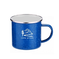 16 oz. Blue Iron & Stainless Steel Camping Mug