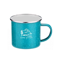 Promotional Teal 16 oz. Iron & Stainless Steel Camping Mug