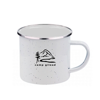  Custom Printed 16 oz. White Iron & Stainless Steel Camping Mug 