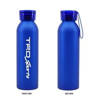 Custom Blue 20 oz. Aluminum Bottle with Silicone Carrying Strap