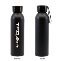 Custom 20 oz. Aluminum Bottle with Silicone Carrying Strap in Black