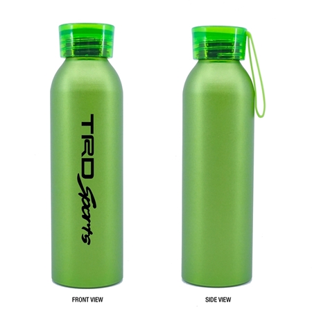 Promotional Lime 20 oz. Aluminum Bottle with Silicone Carrying Strap