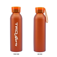 Custom Imprinted Orange 20 oz. Aluminum Bottle with Silicone Carrying Strap 