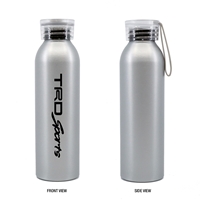 Custom 20 oz. Aluminum Bottle with Silicone Carrying Strap in Silver