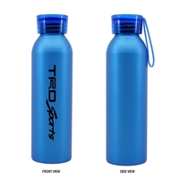 Custom Imprinted 20 oz. Aluminum Bottle with Silicone Carrying Strap in Teal