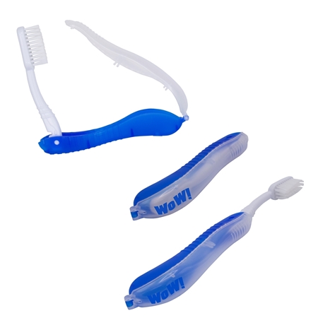 Promotional Folding Travel Toothbrush in Blue