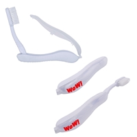 Custom Imprinted Folding Travel Toothbrush in White