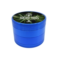 Blue Aluminum Grinder with Full Color Label