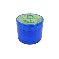 Promotional Aluminum Grinder in Blue with Full Color Label