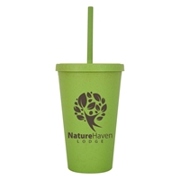 Promotional Custom 16 oz. Newport Wheat Travel Tumbler in Green