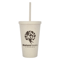 Promotional 16 oz. Natural Newport Wheat Travel Tumbler 