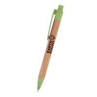 Promotional Custom Bamboo Wheat Writer Pen in Green