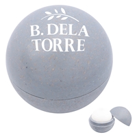 Promotional Wheat Lip Moisturizer Ball in Gray