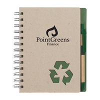 Promotional Custom Eco-Inspired Notebook and Pen in Green