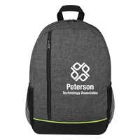 Custom Promotional Rambler Backpack with Lime Green Accents