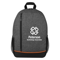 Promotional Printed Rambler Backpack with Orange Accents