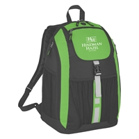 Custom Promotional Deluxe Backpack in Lime Green