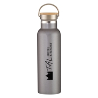 Promotional 21 oz. Tipton Stainless Steel Bottle with Bamboo Lid in Graphite