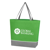 Custom Promotional Non Woven Overtime Tote Bag in Lime Green