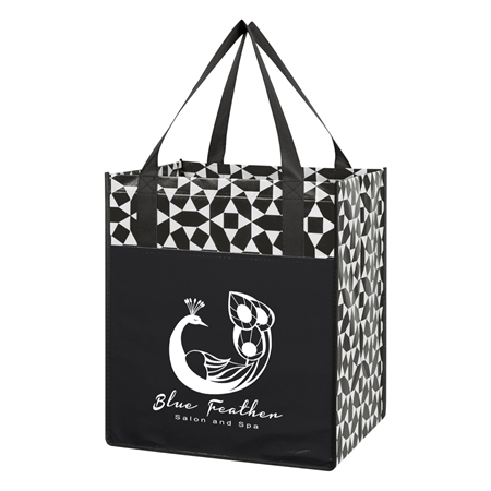 Custom Promotional Non-Woven Shopping Tote Bag in Black