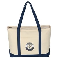 Promotional Navy Large Heavy Cotton Canvas Boat Tote Bag