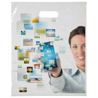 Promotional Clear 12" W x 15" H Digital Full-Color Die Cut Bag 