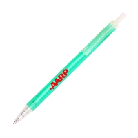 Custom Promotional Amber Frost Pen in Green