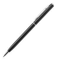 Custom Promotional Slim Metal Silver Pen in Black