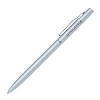 Custom Satin Chrome Twist Action Aluminum Ballpoint Pen