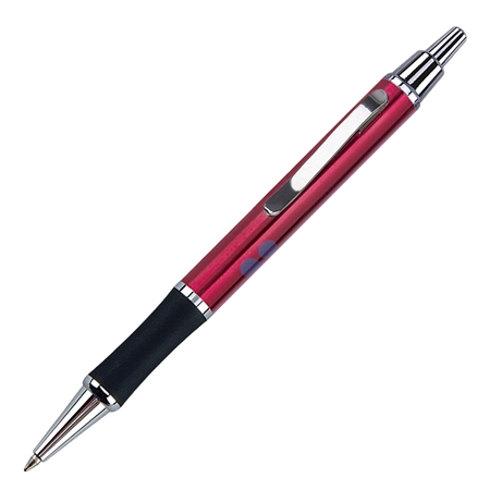 Custom Promotional Burgundy Satin Chrome Click Action Ballpoint Pen