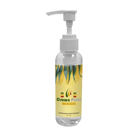 Custom Printed 4 OZ. USA Made Gel Hand Sanitizer with Pump