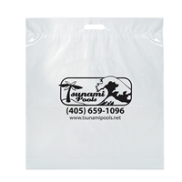 Imprinted 20 x 22 x 4 Fold-Over Die Cut Bag - White