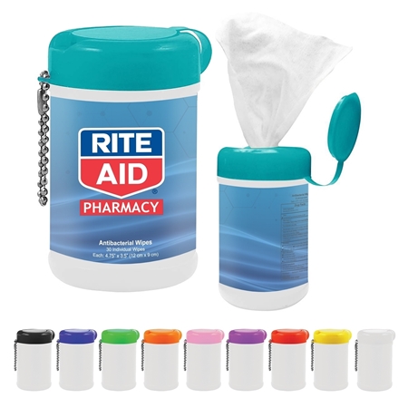 Custom Printed Antibacterial Wet Wipes in a Canister