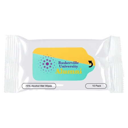 Custom Antibacterial Wet Wipes in a Pouch - 10ct.