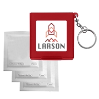 Promotional Antiseptic Wipes In Carrying Case Keychain