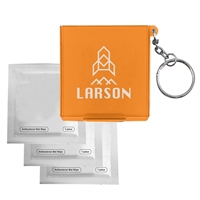 Branded Antiseptic Wipes In Carrying Case Keychain